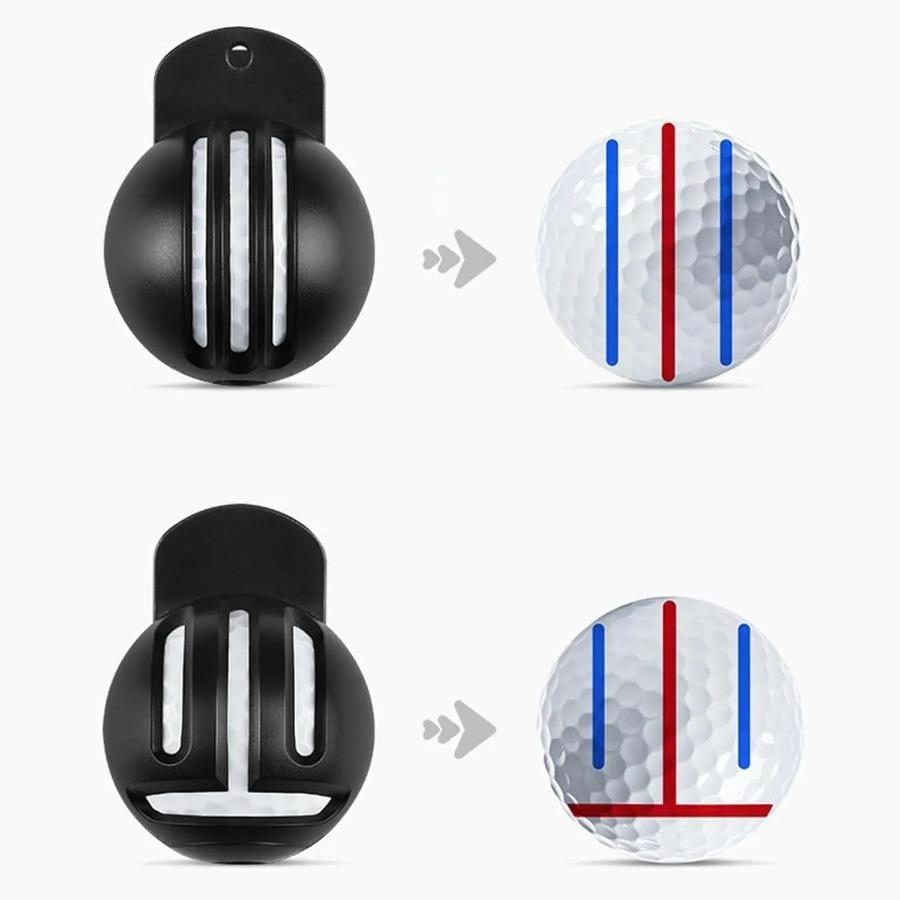 Marcatore per Palline da Golf Resistente allo Sbiadimento, Strumento Avanzato per Segnare le Palline da Golf | 1 Strumento di Allineamento con 2 Marcatori a Timbro per Palline da Golf, Pallina da Golf