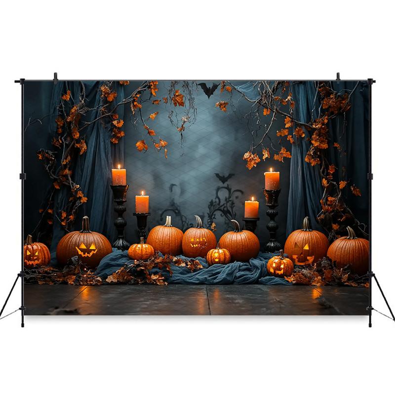 Mocsicka Halloween Backdrops For Photography Dark Night Jack-O-Lanterns Pumpkin Background Baby Shooting Props Decoration Studio