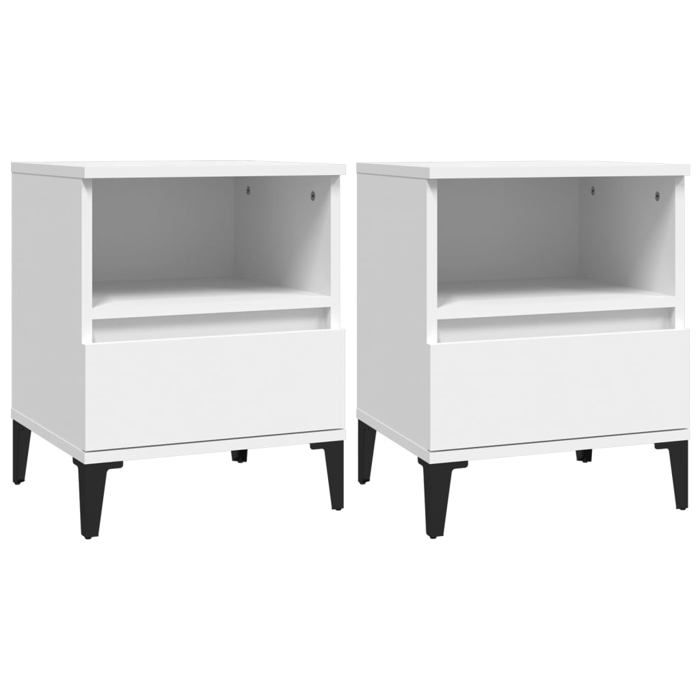 Maison Exclusive - Tables de chevet 2 pcs Blanc 40x35x50 cm