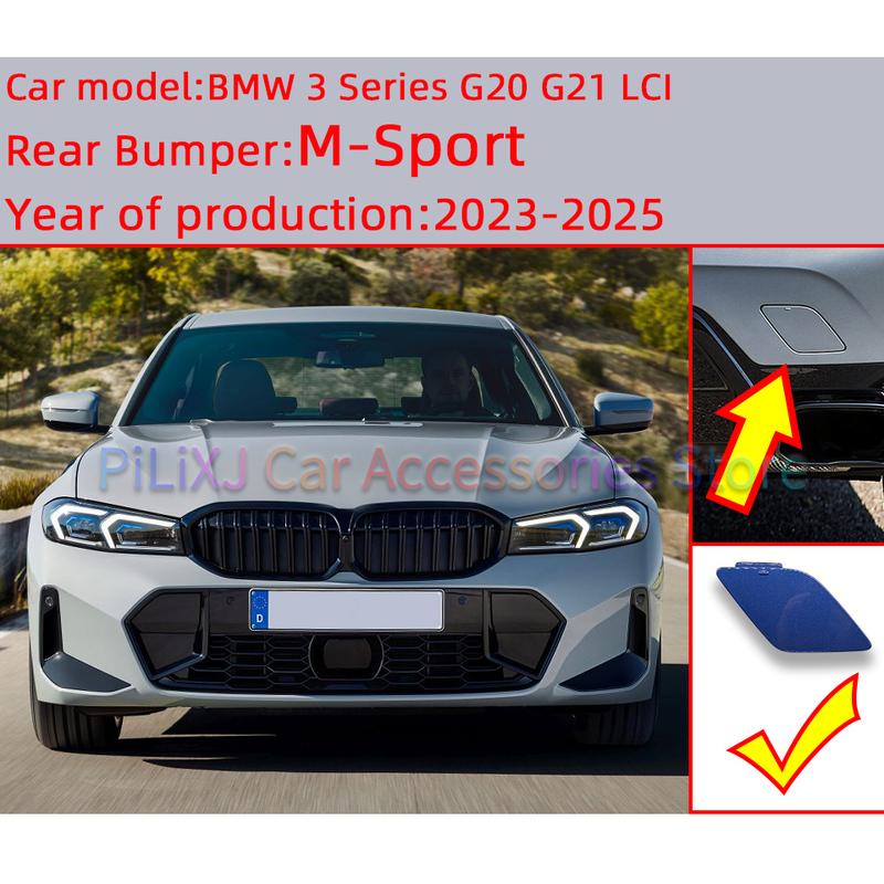 Für BMW 3 G20 G21 LCI M Sport 2023-2025 # 51125A697D5 Auto Stoßfänger hinten Abschlepphaken Öse Abdeckung Kappe Abschlepphaken Hülle Deckel Zierleiste
