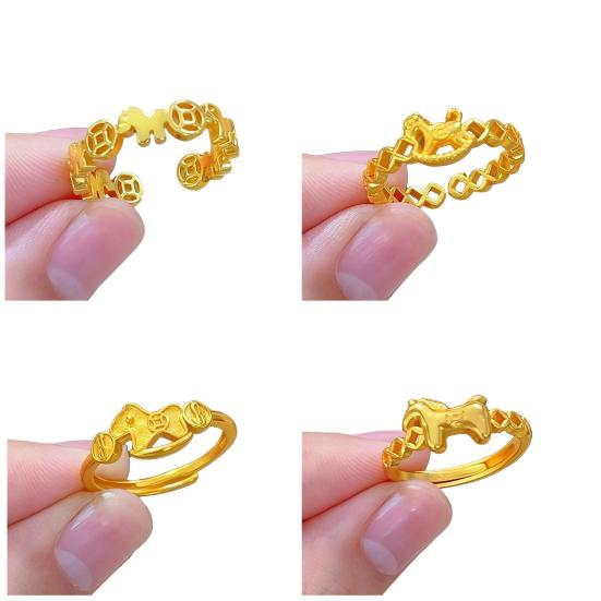 Fingerring Pferdekopf Geld Design Damenring 2026 Jahr des Pferdes Öffnungsverstellbarer Ring Schmuckzubehör