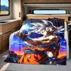 1pz Coperta in Flanella con Stampa Son Goku, Alta Qualità per Tutte le Stagioni, Decorazione per la Casa, Calore e Comfort, Perfetta per Regali di Natale