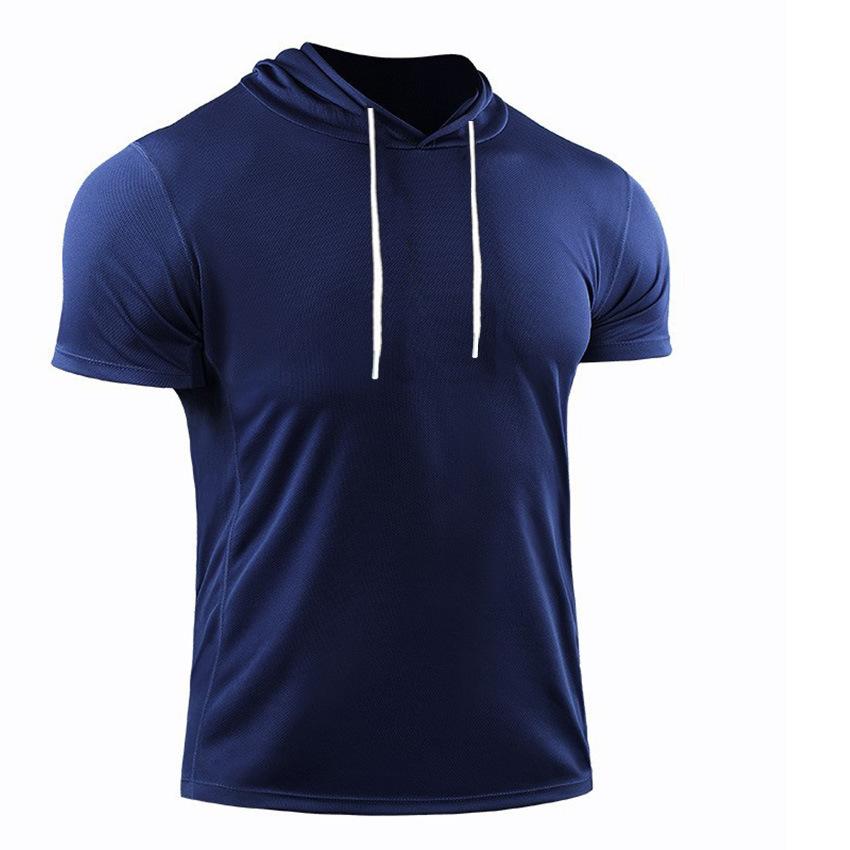 Men S Summer Casual Short Sleeve Hooded T Shirt For Fitness