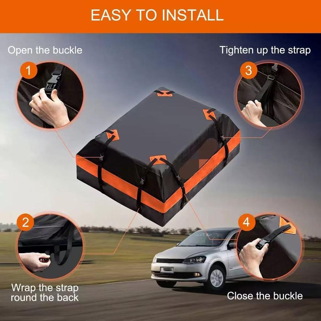Universelle Wasserdichte Dachbox-Tasche für Autos aus 420D Oxford-Gewebe mit Anti-Rutsch-Matte Dachbox-Stauraumtasche für SUV LKW Van C