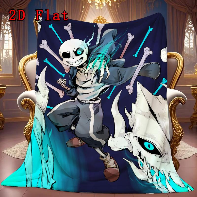 Undertale Sans anime 2D Flat Pattern Flannel Blanket High quality All Seasons Warmth and Comfort Perfect for Christmas Gifts.PMT0914213