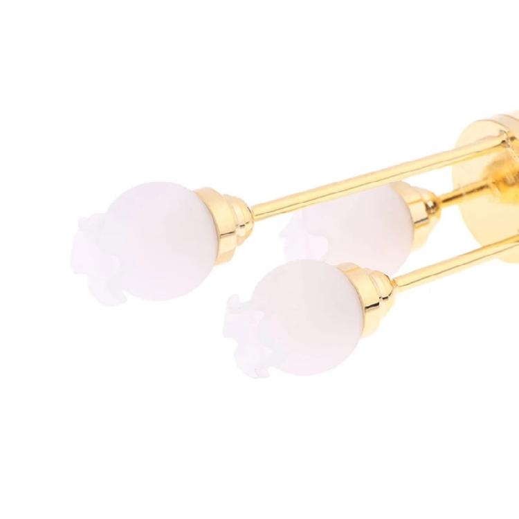 Miniature Dollhouses Chandelier Lamp 1/12 Scale Three Head Ceiling Lamp for Living Room Display Landscape Accessories