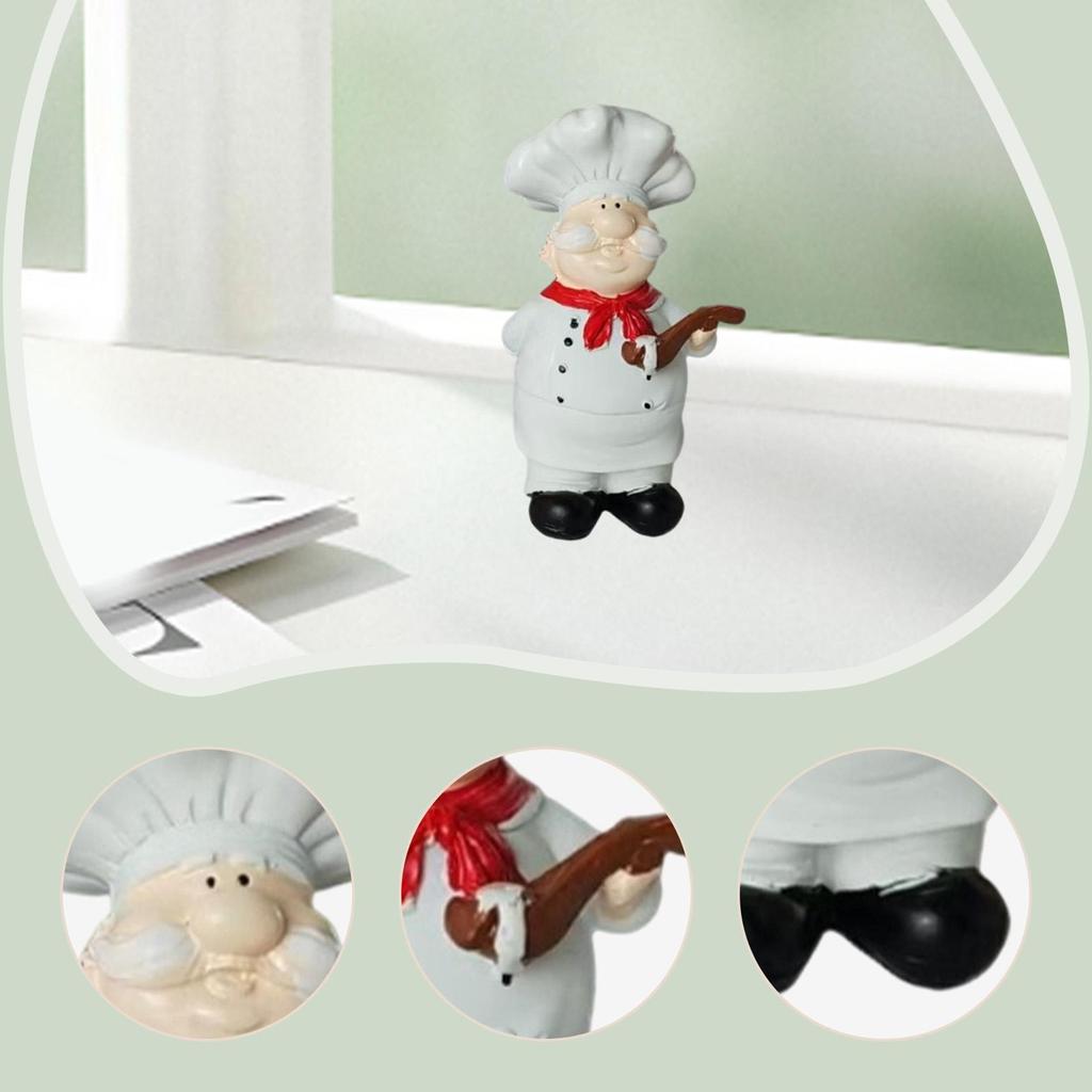Chef Resin Figurine Ornament Modern Decorative Collectible Decor for Table Kitchen Counter