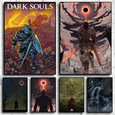 Klasyczna gra wideo Dark Souls 3 postać obraz na płótnie plakaty z nadrukiem do pokoju zabaw salon ściana Home sztuka dekoracyjna zdjęcia