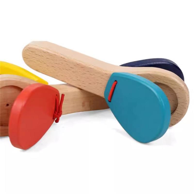 Wooden Orff Clapper for Children with Smooth Surfaces Solid Wood Safe Play Toy for Rhythm Learning and Early Education