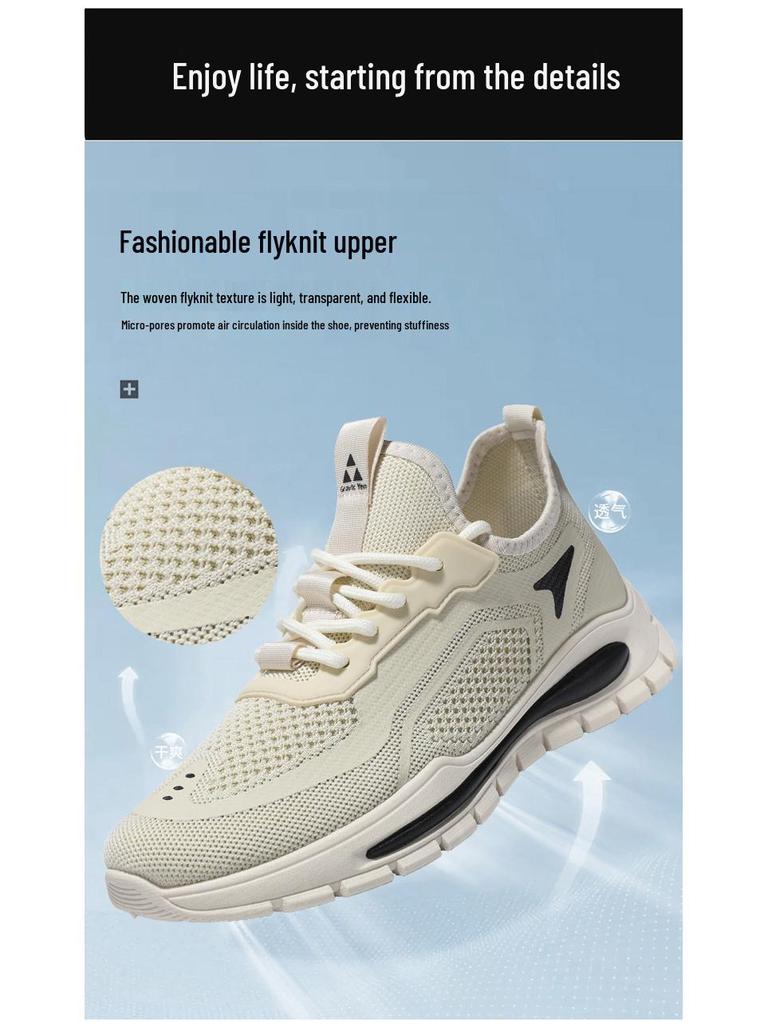 Men's Breathable Flyknit Mesh Low-Top Shoes - 2025 Trendy Hollow-Out Sport Casuals