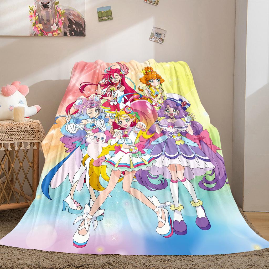 Pretty Cure Soft Flannel Blanket Lightweight Cozy Microfiber Blanket for Couch Bed Machine Washable LXR84