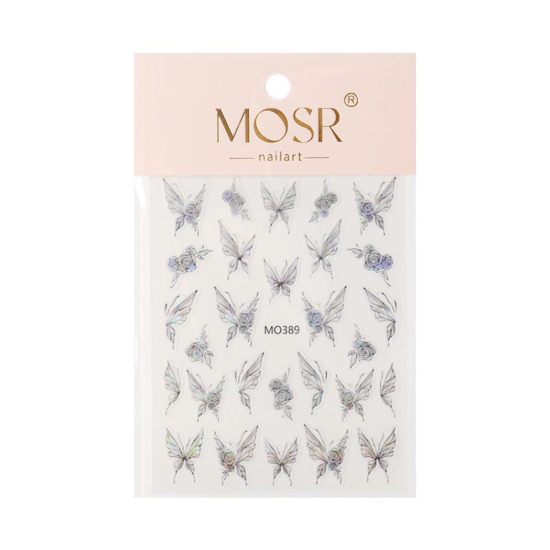 Iridescent Watercolor 3D Butterfly Nail Stickers