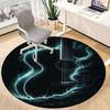 1PC Guitar Waves Office Round Area Rug, Mat Suitable For Office, Under Office Chairs Bedroom Living Room Home Decor, Room Deco