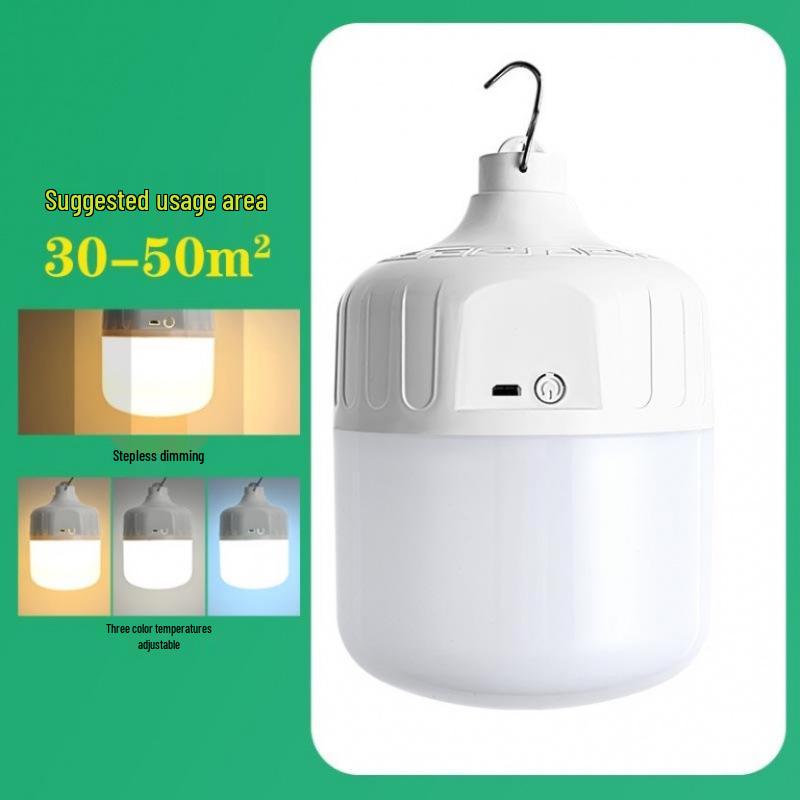 Super Bright LED Rechargeable Emergency Bulb for Outdoor Night Markets & Home Power Outages