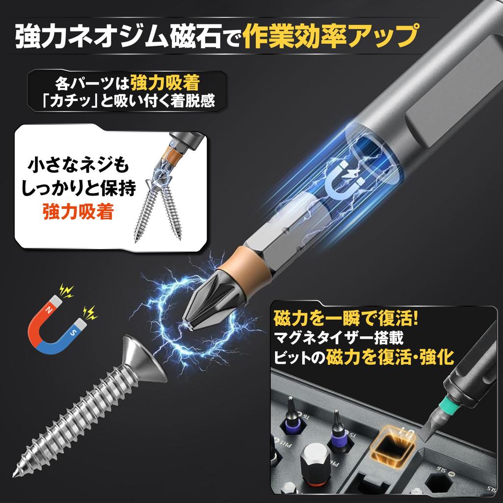 GOKEI Magnetic Ratchet Screwdriver S2 Interchangeable Magnetic Flathead Phillips Specialty Home Bicycle Repair Tool Kit 40-in-1 Set, Steel, Bits,