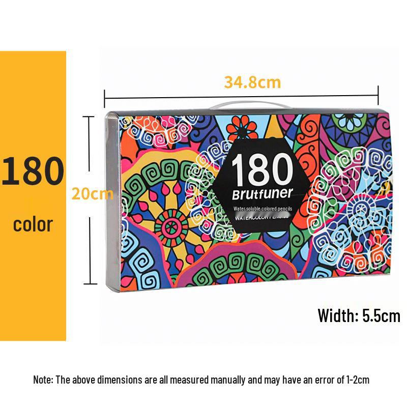 

Набор карандашей 120 цветов на масляной основе и 180 цветов водорастворимых с ручками для комиксов и граффити - Идеальный художественный подарок 2B