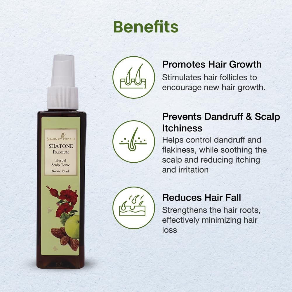 Shahnaz Husain's Vedic Solutions Shahnaz Shatone Liquid Premium Herbal Scalp Tonic 100 ml Ayurvedic Hair Care Serum