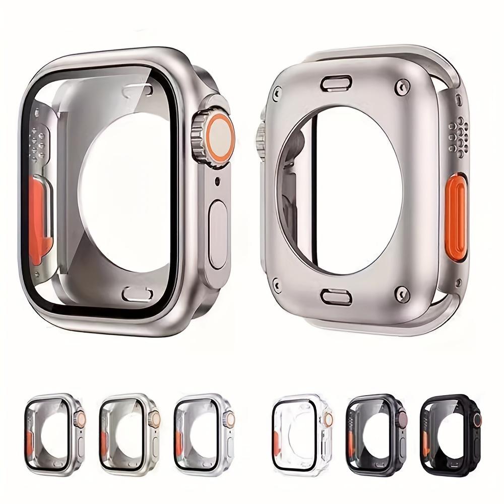 Change To Ultra Full Protector Case for Watch 45 46 44mm Tempered Glass Screen Protector for IWatch Series 10 9 8 7 6 SE 5