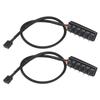 2pcs PWM Fan Hub Splitter 4 Pin Black 1 to 5 Way Self Adhesive Fan Extension Splitter for 3 Pin 4 Pin Connectors