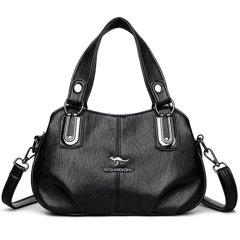 Women's Bags, European and American New Middle-aged Women's Handbags, Retro All-match Multi-layer Large-capacity One-shoulder Messenger Bag