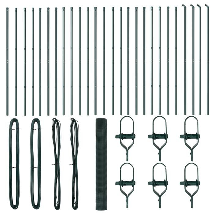 VidaXL Clôture en fil métallique avec 13 poteaux Vert 1.4x50 m Acier 3351768