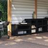 VidaXL Outdoor Kitchen Cabinets 2 Pcs Black Solid Pine Wood 3196132