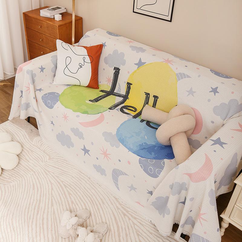 INS Style Sofa Towel Full Cover Cloth Simple Sofa Cushion Blanket All-Inclusive Universal Cover Towel Four Seasons Universal Sofa Cover Cover
