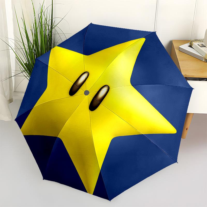 Super Mario Star Power-Up Icon Sticker Decal for Car Laptop Window Bumper MacBook Notebook Phone Tablet Cup Mug Laptop Bag Backpack Umbrella, Cute Umb