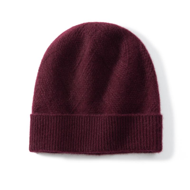 Women's 100% Pure Cashmere Twill Knit Hat - Warm, Stylish Cold Protection for Autumn/Winter