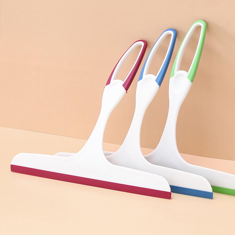 1pcs Double Sided Wiper Glass Wiper Household Long Handle Household Scraper Bathroom Tile Wiper Silicone Mirror Defogger