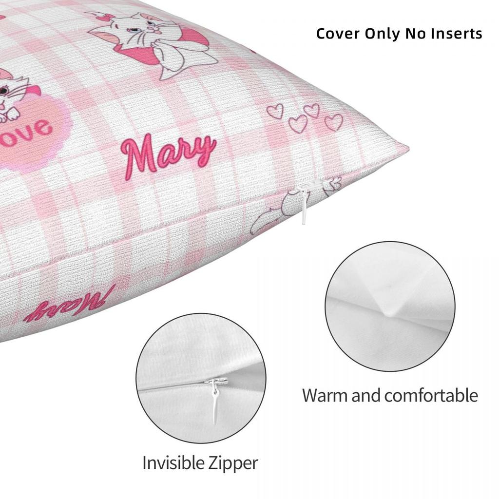 Love Marie Cat Throw Pillow Cover Polyester Decorative Pillow Vintage Pillowcase