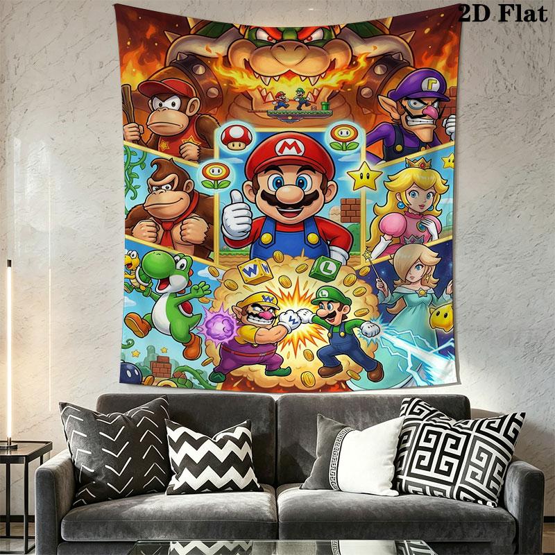 Race Mario Kart Wall Hanging Printed Fabric Blanket Decorative Tapestries for Bedroom Living Room Home Decor