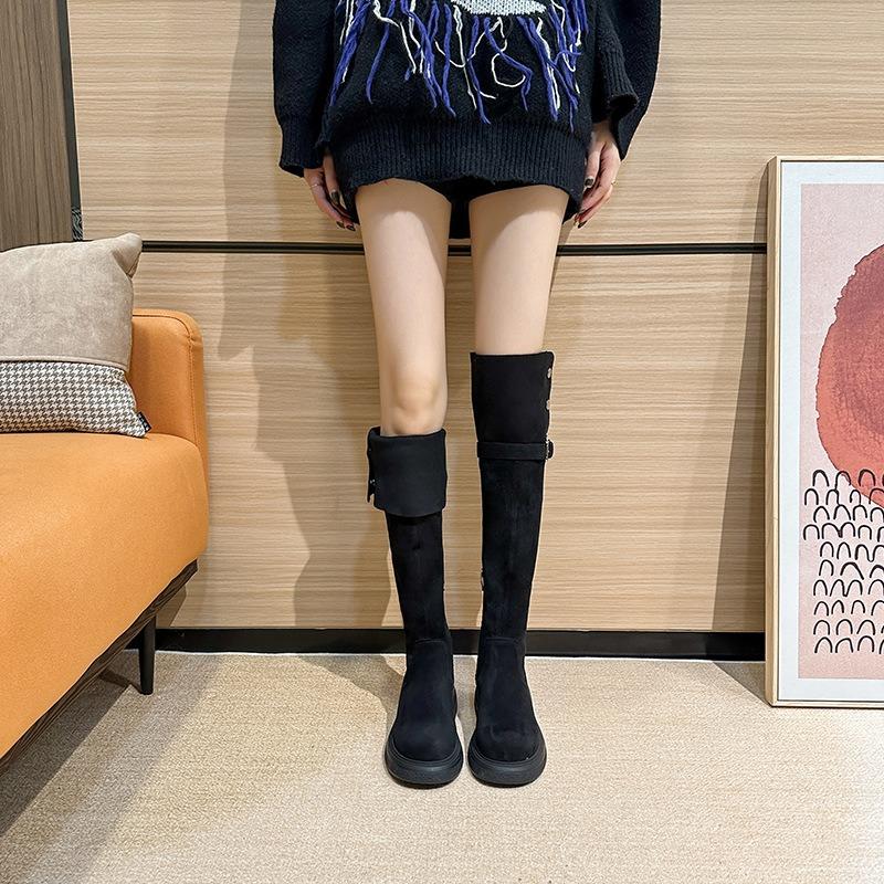 Over-knee Boots Children's Long Boots Autumn and Winter Thick-soled Velvet Long Boots High Boots Folding Boots