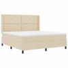 Boxspring bed with pillows and headboard Cream 200 x 180 cm Fabric