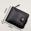 Vintage Men's Wallet PU Leather Short Purse Men Hasp Zipper Clutch Solid Color Wallets High Quality Durable Convenient Wallets