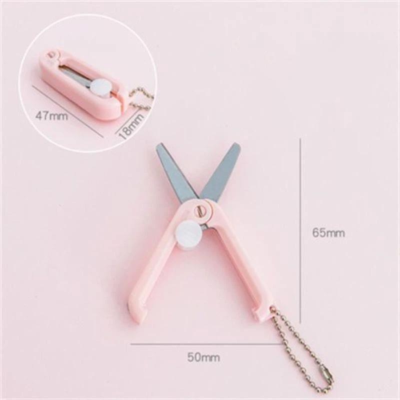 Creative Mini Portable Folding Scissors Morandi Simple Paper-Cutting Art Tool Stationary Scissors Office School Supplies