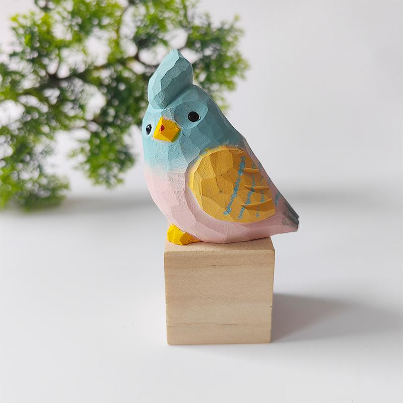 

Handcrafted Solid Wood Painted Phoenix Bird Ornament for Home or Office Decor