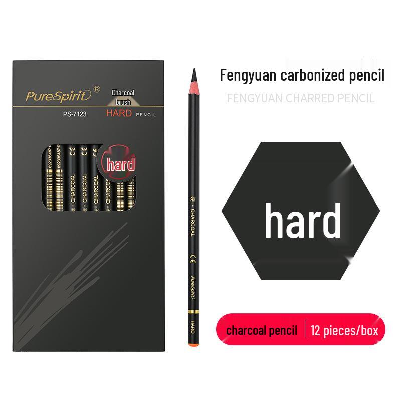 Charcoal Sketching Pencils Set: Soft/Medium/Hard (2B, 4B, 6B, 8B, 10B, 12B, 14B) for Students & Artists