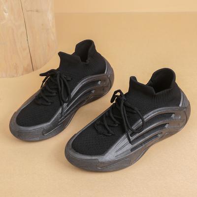 Flying Mesh Sneakers, Spring and Autumn New Socks, Lightweight, Niche, Thick-soled, Casual, Breathable Running