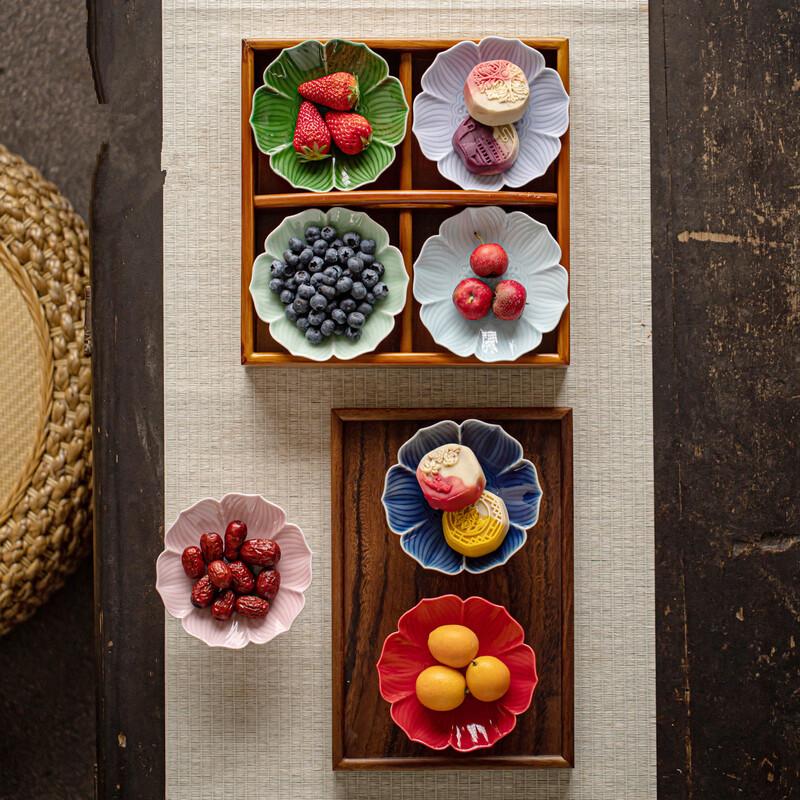 Zen Lotus Ceramic High-Foot Dessert Plate