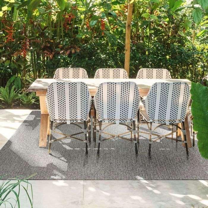 Tweed Effect Rug for Indoor and Outdoor Use Grey 160x230