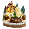 Christmas Music Box with Lights Desktop Xmas Gift for Kids Adults Holiday Decoration Seasonal Creative Resin Rotating Train