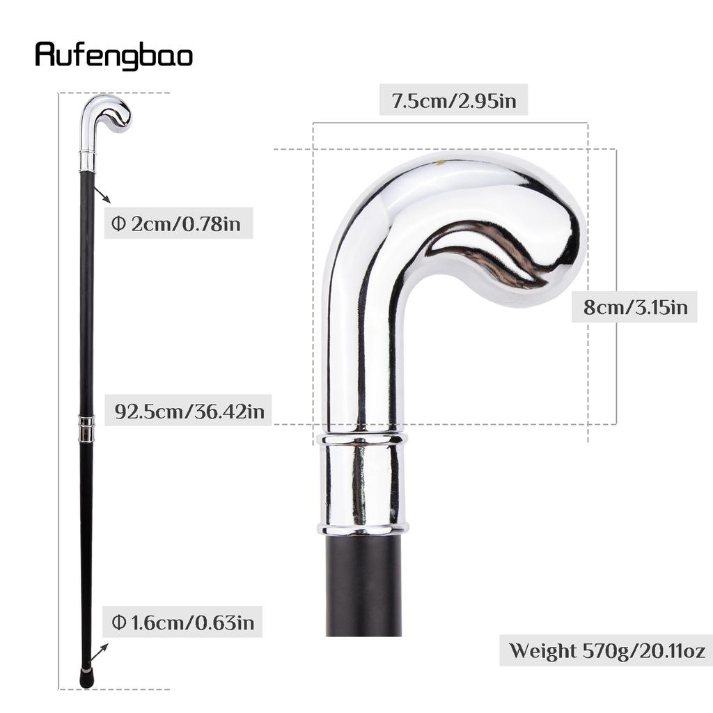White Hanger Fashion Walking Stick Decorative Cane Elegant Fashion Cane Cosplay Alloy Crosier Vintage Stick 94cm