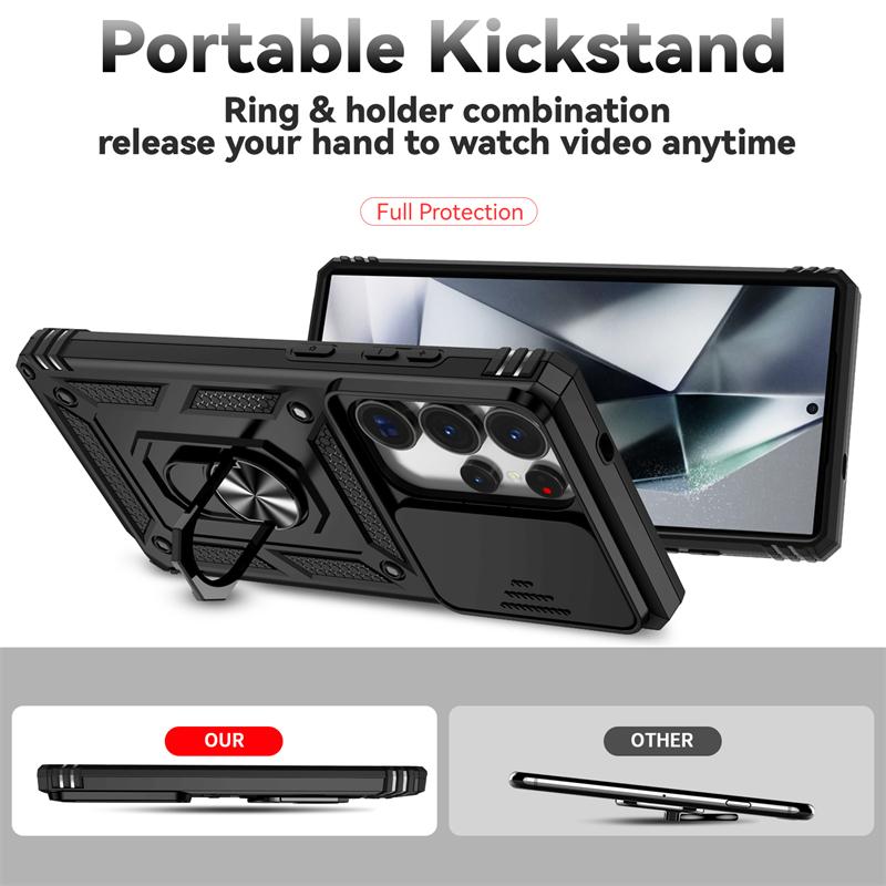 Full Cover For Samsung Galaxy S25 Ultra Case Samsung S25 Ultra Push Window Magnetic Phone Holder Case For Samsung S25 Ultra Case