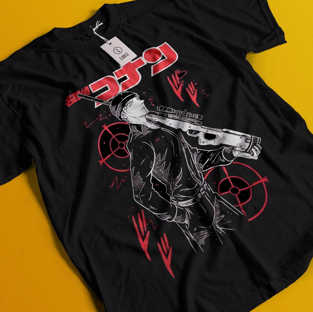

Detective Conan T-Shirt Detective Conan Shirt Akai Shuichi Tee Vermouth Gin Ran 4XL