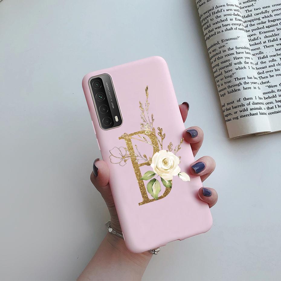 Fashion Flower Letters Shockproof Case For Huawei P Smart 2021 TPU Soft Cover For Huawei Y7A 2020 Y 7A Y7 A Phone Cases 6.67"