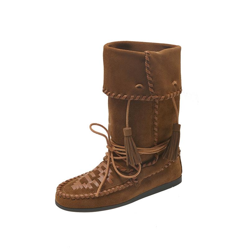 Retro British Style Flat-bottomed Thick-soled Martin Boots Women's 2025 New Spring and Autumn Thin and Heightened Short Boots