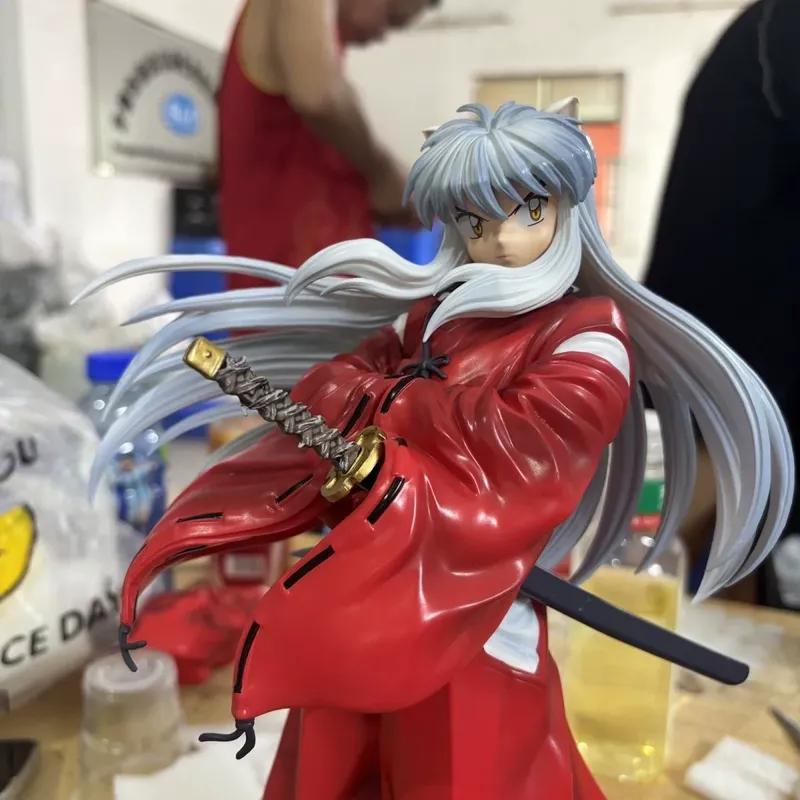 Inuyasha Anime Figure Red Kimono Standing Pose Statue Desktop Ornament Collectible Model Gift Periphery Decoration Trendy Toy