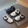 Children's Bag Head Sandals 2025 Summer New Children's Anti-kick Thick-soled Hollow Roman Shoes Girls Casual Beach Shoes