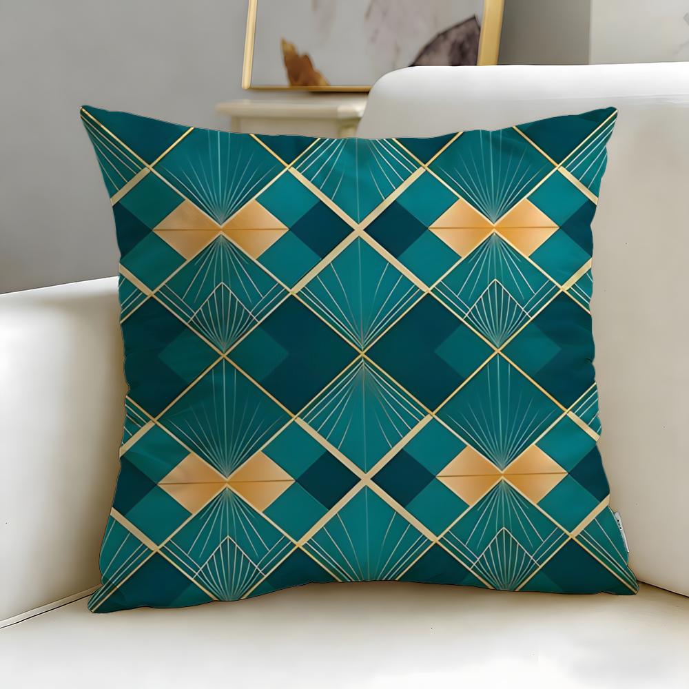 Diamond Pattern Cushion Cover Soft  EasyWash Pillow Case  Versatile for Couch Bed Travel and Office